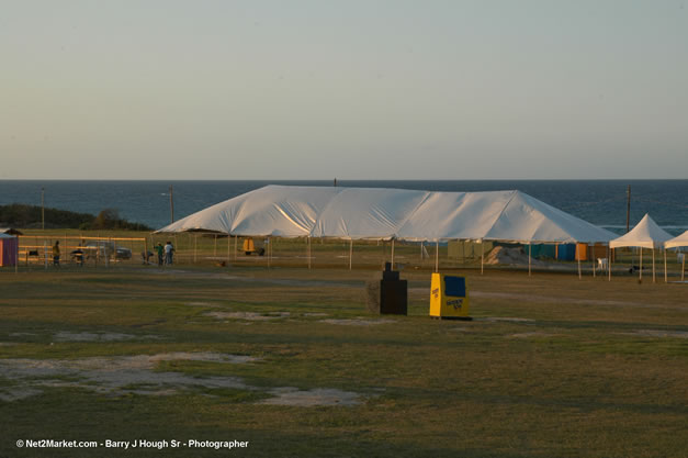 The Aqueduct Venue Under Construction - Monday, January 22th - 10th Anniversary - Air Jamaica Jazz & Blues Festival 2007 - The Art of Music - Tuesday, January 23 - Saturday, January 27, 2007, The Aqueduct on Rose Hall, Montego Bay, Jamaica - Negril Travel Guide, Negril Jamaica WI - http://www.negriltravelguide.com - info@negriltravelguide.com...!