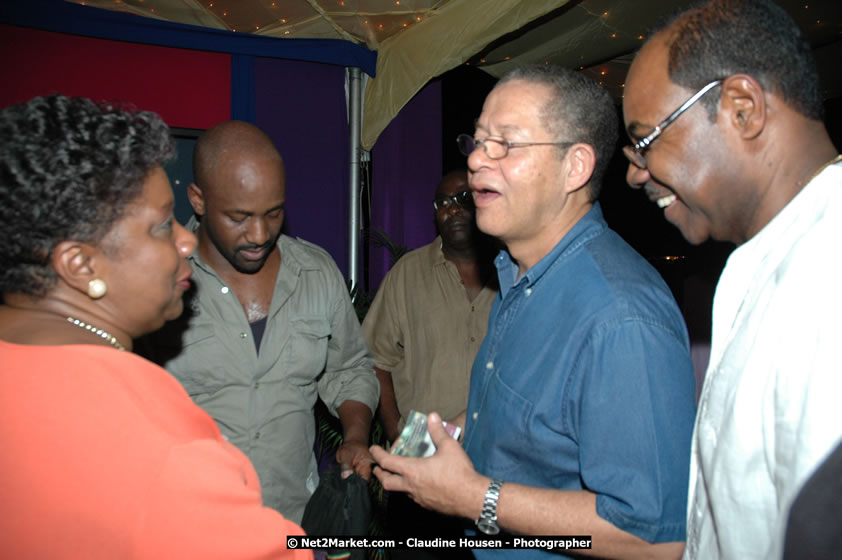 The Hon. Orette Bruce Goldwin, M.P., Prime Minister of Jamaica, Minister of Tourism, Hon. Edmund Bartlett, and Director of Tourism, Basil Smith at the Air Jamaica Jazz and Blues Festival 2008 The Art of Music - Ridday, January 25, 2008 - Air Jamaica Jazz & Blues 2008 The Art of Music venue at the Aqaueduct on Rose Hall Resort & Counrty Club, Montego Bay, St. James, Jamaica W.I. - Thursday, January 24 - Saturday, January 26, 2008 - Photographs by Net2Market.com - Claudine Housen & Barry J. Hough Sr, Photographers - Negril Travel Guide, Negril Jamaica WI - http://www.negriltravelguide.com - info@negriltravelguide.com...!