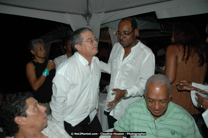 The Hon. Orette Bruce Goldwin, M.P., Prime Minister of Jamaica, Minister of Tourism, Hon. Edmund Bartlett, and Director of Tourism, Basil Smith at the Air Jamaica Jazz and Blues Festival 2008 The Art of Music - Ridday, January 25, 2008 - Air Jamaica Jazz & Blues 2008 The Art of Music venue at the Aqaueduct on Rose Hall Resort & Counrty Club, Montego Bay, St. James, Jamaica W.I. - Thursday, January 24 - Saturday, January 26, 2008 - Photographs by Net2Market.com - Claudine Housen & Barry J. Hough Sr, Photographers - Negril Travel Guide, Negril Jamaica WI - http://www.negriltravelguide.com - info@negriltravelguide.com...!