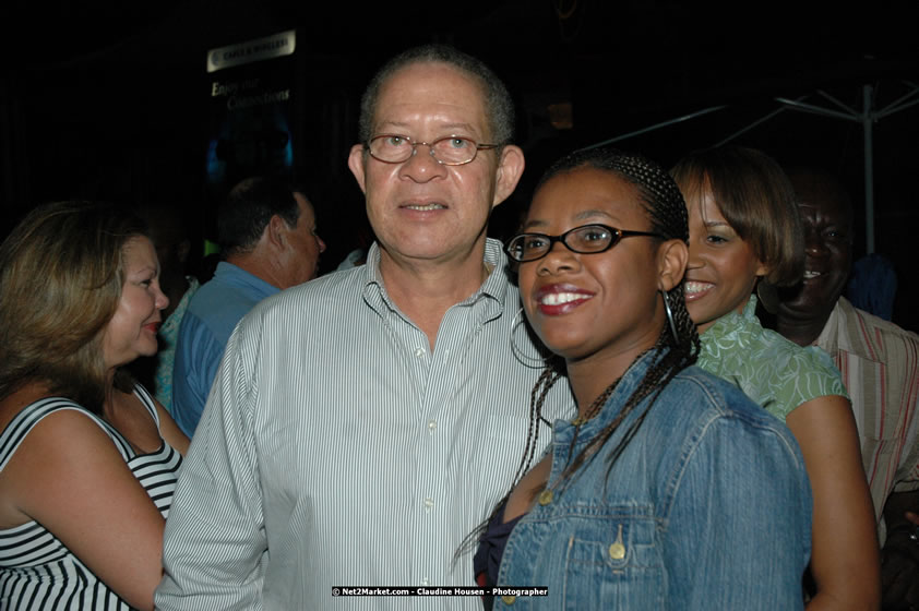 The Hon. Orette Bruce Goldwin, M.P., Prime Minister of Jamaica, Minister of Tourism, Hon. Edmund Bartlett, and Director of Tourism, Basil Smith at the Air Jamaica Jazz and Blues Festival 2008 The Art of Music - Thrusday, January 24, 2008 - Air Jamaica Jazz & Blues 2008 The Art of Music venue at the Aqaueduct on Rose Hall Resort & Counrty Club, Montego Bay, St. James, Jamaica W.I. - Thursday, January 24 - Saturday, January 26, 2008 - Photographs by Net2Market.com - Claudine Housen & Barry J. Hough Sr, Photographers - Negril Travel Guide, Negril Jamaica WI - http://www.negriltravelguide.com - info@negriltravelguide.com...!