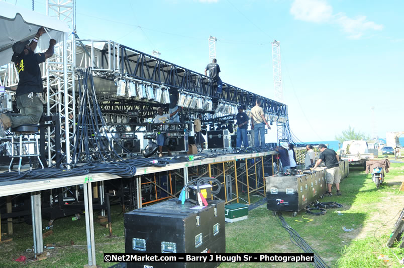 Preparations at the Venue - Jamaica Jazz and Blues Festival 2009, Thursday, January 15, 2009 - Venue at the Aqueduct on Rose Hall Resort &amp; Country Club, Montego Bay, Jamaica - Thursday, January 22 - Saturday, January 24, 2009 - Photographs by Net2Market.com - Barry J. Hough Sr, Photographer/Photojournalist - Negril Travel Guide, Negril Jamaica WI - http://www.negriltravelguide.com - info@negriltravelguide.com...!