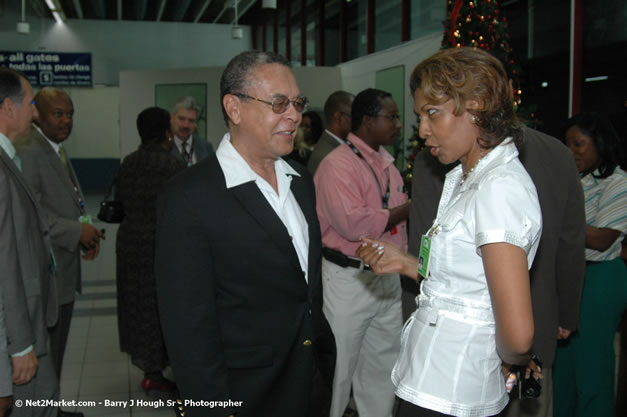 Minister of Tourism, Hon. Edmund Bartlett - Director of Tourism, Basil Smith, and Mayor of Montego Bay, Councilor Charles Sinclair Launch of Winter Tourism Season at Sangster International Airport, Saturday, December 15, 2007 - Sangster International Airport - MBJ Airports Limited, Montego Bay, Jamaica W.I. - Photographs by Net2Market.com - Barry J. Hough Sr, Photographer - Negril Travel Guide, Negril Jamaica WI - http://www.negriltravelguide.com - info@negriltravelguide.com...!