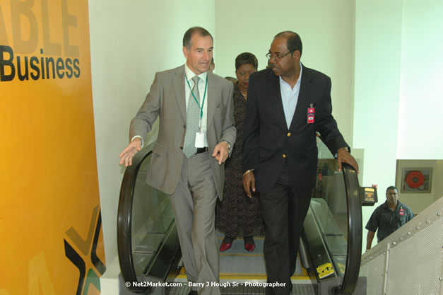 Minister of Tourism, Hon. Edmund Bartlett - Director of Tourism, Basil Smith, and Mayor of Montego Bay, Councillor Charles Sinclair Launch of Winter Tourism Season at Sangster International Airport, Saturday, December 15, 2007 - Sangster International Airport - MBJ Airports Limited, Montego Bay, Jamaica W.I. - Photographs by Net2Market.com - Barry J. Hough Sr, Photographer - Negril Travel Guide, Negril Jamaica WI - http://www.negriltravelguide.com - info@negriltravelguide.com...!