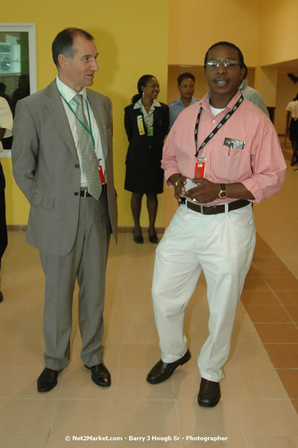 Minister of Tourism, Hon. Edmund Bartlett - Director of Tourism, Basil Smith, and Mayor of Montego Bay, Councillor Charles Sinclair Launch of Winter Tourism Season at Sangster International Airport, Saturday, December 15, 2007 - Sangster International Airport - MBJ Airports Limited, Montego Bay, Jamaica W.I. - Photographs by Net2Market.com - Barry J. Hough Sr, Photographer - Negril Travel Guide, Negril Jamaica WI - http://www.negriltravelguide.com - info@negriltravelguide.com...!