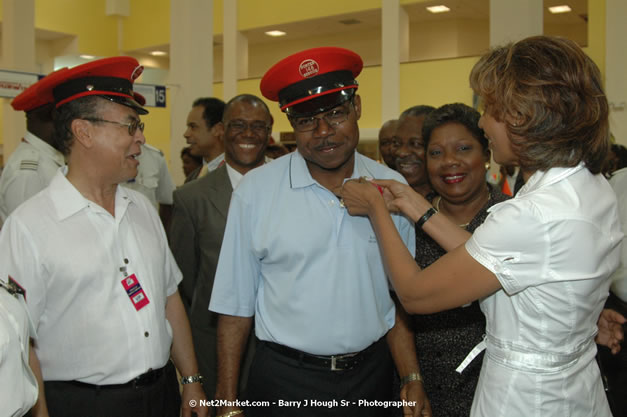 Minister of Tourism, Hon. Edmund Bartlett - Director of Tourism, Basil Smith, and Mayor of Montego Bay, Councillor Charles Sinclair Launch of Winter Tourism Season at Sangster International Airport, Saturday, December 15, 2007 - Sangster International Airport - MBJ Airports Limited, Montego Bay, Jamaica W.I. - Photographs by Net2Market.com - Barry J. Hough Sr, Photographer - Negril Travel Guide, Negril Jamaica WI - http://www.negriltravelguide.com - info@negriltravelguide.com...!