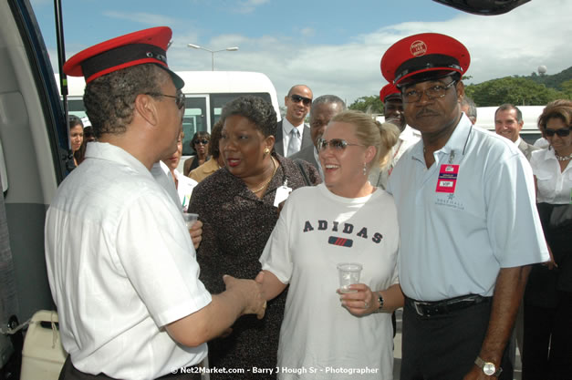 Minister of Tourism, Hon. Edmund Bartlett - Director of Tourism, Basil Smith, and Mayor of Montego Bay, Councillor Charles Sinclair Launch of Winter Tourism Season at Sangster International Airport, Saturday, December 15, 2007 - Sangster International Airport - MBJ Airports Limited, Montego Bay, Jamaica W.I. - Photographs by Net2Market.com - Barry J. Hough Sr, Photographer - Negril Travel Guide, Negril Jamaica WI - http://www.negriltravelguide.com - info@negriltravelguide.com...!