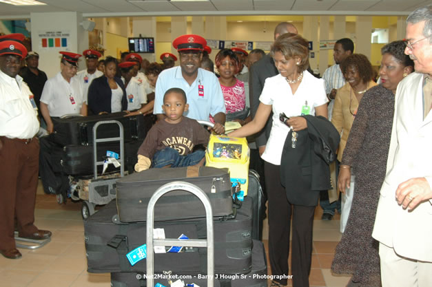 Minister of Tourism, Hon. Edmund Bartlett - Director of Tourism, Basil Smith, and Mayor of Montego Bay, Councillor Charles Sinclair Launch of Winter Tourism Season at Sangster International Airport, Saturday, December 15, 2007 - Sangster International Airport - MBJ Airports Limited, Montego Bay, Jamaica W.I. - Photographs by Net2Market.com - Barry J. Hough Sr, Photographer - Negril Travel Guide, Negril Jamaica WI - http://www.negriltravelguide.com - info@negriltravelguide.com...!