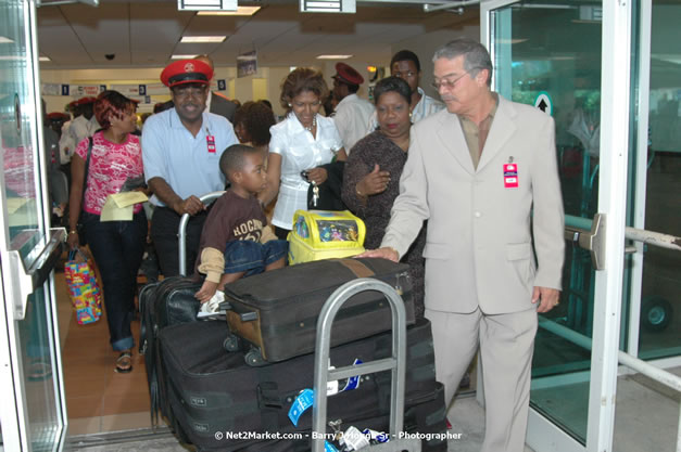 Minister of Tourism, Hon. Edmund Bartlett - Director of Tourism, Basil Smith, and Mayor of Montego Bay, Councillor Charles Sinclair Launch of Winter Tourism Season at Sangster International Airport, Saturday, December 15, 2007 - Sangster International Airport - MBJ Airports Limited, Montego Bay, Jamaica W.I. - Photographs by Net2Market.com - Barry J. Hough Sr, Photographer - Negril Travel Guide, Negril Jamaica WI - http://www.negriltravelguide.com - info@negriltravelguide.com...!