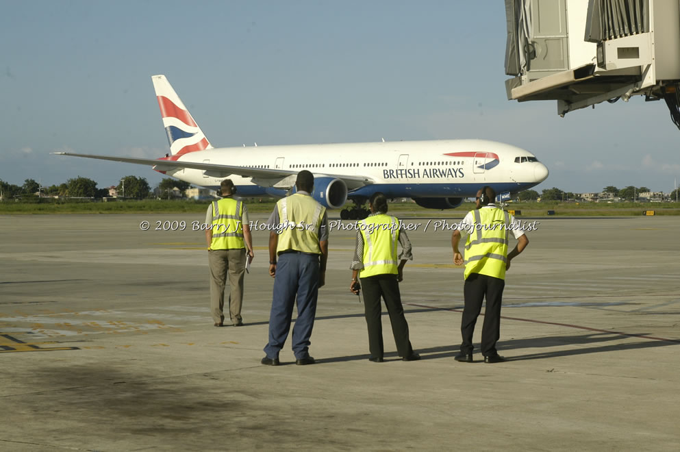  British Airways Inaugurates New Scheduled Service from London Gatwick Airport to Sangster International Airport, Montego Bay, Jamaica, Thursday, October 29, 2009 - Photographs by Barry J. Hough Sr. Photojournalist/Photograper - Photographs taken with a Nikon D70, D100, or D300 - Negril Travel Guide, Negril Jamaica WI - http://www.negriltravelguide.com - info@negriltravelguide.com...!