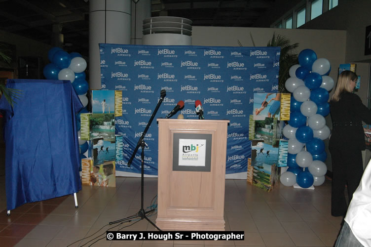 JetBue Airways' Inaugural Air Service between Sangster International Airport, Montego Bay and John F. Kennedy Airport, New York at MBJ Airports Sangster International Airport, Montego Bay, St. James, Jamaica - Thursday, May 21, 2009 - Photographs by Net2Market.com - Barry J. Hough Sr, Photographer/Photojournalist - Negril Travel Guide, Negril Jamaica WI - http://www.negriltravelguide.com - info@negriltravelguide.com...!