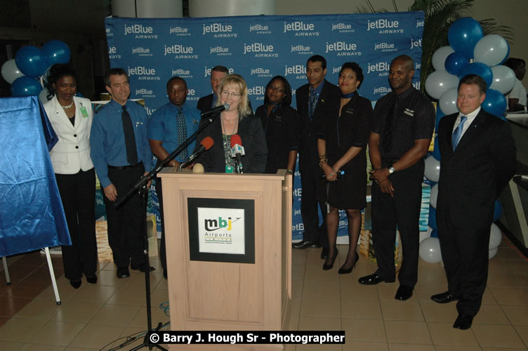 JetBue Airways' Inaugural Air Service between Sangster International Airport, Montego Bay and John F. Kennedy Airport, New York at MBJ Airports Sangster International Airport, Montego Bay, St. James, Jamaica - Thursday, May 21, 2009 - Photographs by Net2Market.com - Barry J. Hough Sr, Photographer/Photojournalist - Negril Travel Guide, Negril Jamaica WI - http://www.negriltravelguide.com - info@negriltravelguide.com...!