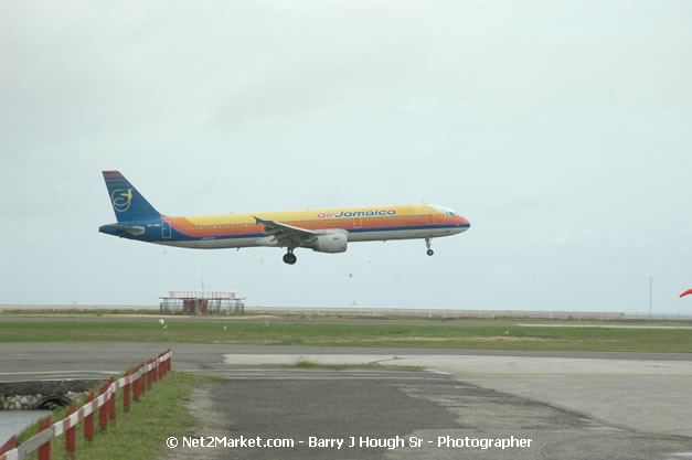 Air Jamaica Airline - Landing & Take Off - MBJ Airports Limited - Sangster International Airport - Domestic Terminal - Montego Bay, St James, Jamaica W.I. - MBJ Limited - Transforming Sangster International Airport into a world class facility - Photographs by Net2Market.com - Negril Travel Guide, Negril Jamaica WI - http://www.negriltravelguide.com - info@negriltravelguide.com...!