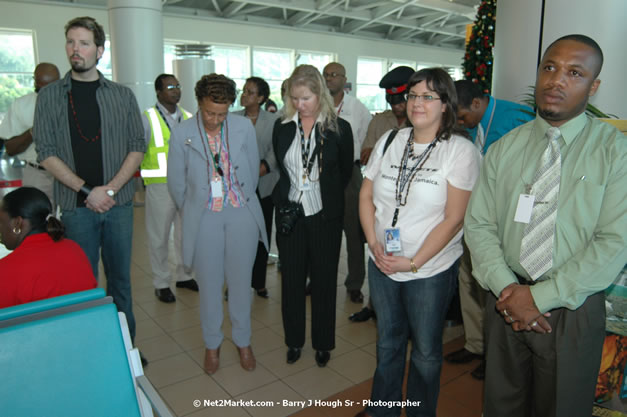 MBJ Airports Limited Welcomes WestJet Airlines - Inaugural Scheduled Service From Toronto Pearsons International Airport - Monday, December 10, 2007 - Sangster International Airport - MBJ Airports Limited, Montego Bay, Jamaica W.I. - Photographs by Net2Market.com - Barry J. Hough Sr, Photographer - Negril Travel Guide, Negril Jamaica WI - http://www.negriltravelguide.com - info@negriltravelguide.com...!