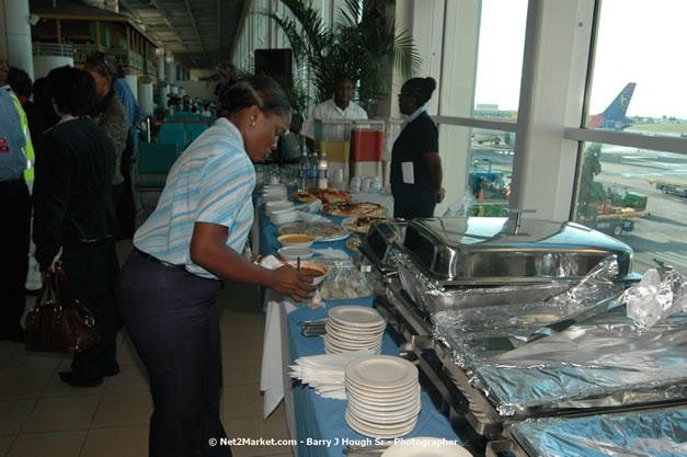 MBJ Airports Limited Welcomes WestJet Airlines - Inaugural Scheduled Service From Toronto Pearsons International Airport - Monday, December 10, 2007 - Sangster International Airport - MBJ Airports Limited, Montego Bay, Jamaica W.I. - Photographs by Net2Market.com - Barry J. Hough Sr, Photographer - Negril Travel Guide, Negril Jamaica WI - http://www.negriltravelguide.com - info@negriltravelguide.com...!