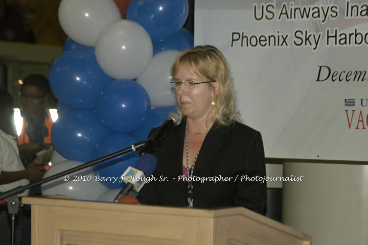 US Airways Inaugurtes New Service from Phoenix Sky Harbor International Airport to Sangster International Airport, Friday, December 18, 2009, Sangster International Airport, Montego Bay, St. James, Jamaica W.I. - Photographs by Net2Market.com - Barry J. Hough Sr, Photographer/Photojournalist - The Negril Travel Guide - Negril's and Jamaica's Number One Concert Photography Web Site with over 40,000 Jamaican Concert photographs Published -  Negril Travel Guide, Negril Jamaica WI - http://www.negriltravelguide.com - info@negriltravelguide.com...!