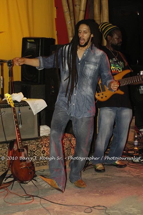 Julian Marley - Grammy Nominee & Son of the Legend Bob Marley - Live in Concert - Also featuring Ras Noble, Power Drill, Iron Head, & Robin Banks - Backing Band Roots Warrior, plus DJ Gemini @ One Love Reggae Concerts Series 09/10 @ Negril Escape Resort & Spa, February 2, 2010, One Love Drive, West End, Negril, Westmoreland, Jamaica W.I. - Photographs by Net2Market.com - Barry J. Hough Sr, Photographer/Photojournalist - The Negril Travel Guide - Negril's and Jamaica's Number One Concert Photography Web Site with over 40,000 Jamaican Concert photographs Published -  Negril Travel Guide, Negril Jamaica WI - http://www.negriltravelguide.com - info@negriltravelguide.com...!