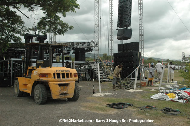 Venue Under Construction - Wednesday, July 18, 2007 - Red Stripe Reggae Sumfest at Catherine Hall, Montego Bay, St Jamaica, Jamaica W.I. - Negril Travel Guide.com, Negril Jamaica WI - http://www.negriltravelguide.com - info@negriltravelguide.com...!