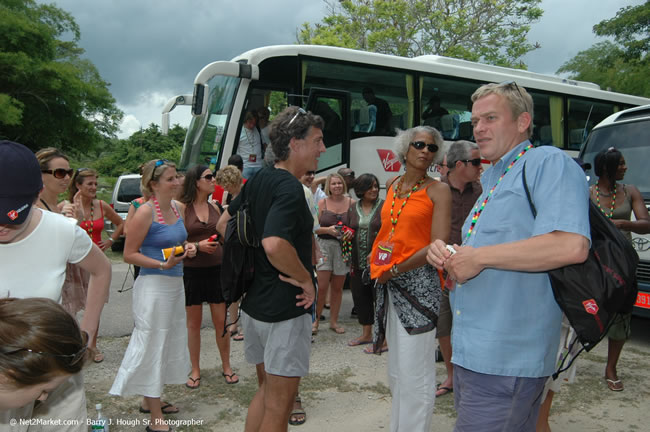 Rafting on the Martha Brae - Virgin Atlantic Inaugural Flight To Montego Bay, Jamaica Photos - Sir Richard Bronson, President & Family, and 450 Passengers - Rafting on the Martha Brae - Tuesday, July 4, 2006 - Negril Travel Guide, Negril Jamaica WI - http://www.negriltravelguide.com - info@negriltravelguide.com...!