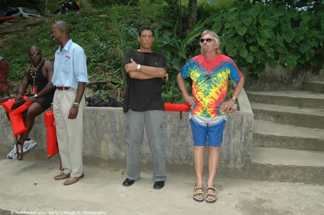 Rafting on the Martha Brae - Virgin Atlantic Inaugural Flight To Montego Bay, Jamaica Photos - Sir Richard Bronson, President & Family, and 450 Passengers - Rafting on the Martha Brae - Tuesday, July 4, 2006 - Negril Travel Guide, Negril Jamaica WI - http://www.negriltravelguide.com - info@negriltravelguide.com...!