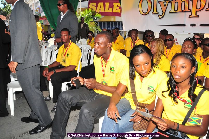 The City of Montego Bay Welcomes Our 2008 Olympians - Western Motorcade - Civic Ceremony - A Salute To Our Beijing Heros - Sam Sharpe Square, Montego Bay, Jamaica - Tuesday, October 7, 2008 - Photographs by Net2Market.com - Barry J. Hough Sr. Photojournalist/Photograper - Photographs taken with a Nikon D300 - Negril Travel Guide, Negril Jamaica WI - http://www.negriltravelguide.com - info@negriltravelguide.com...!