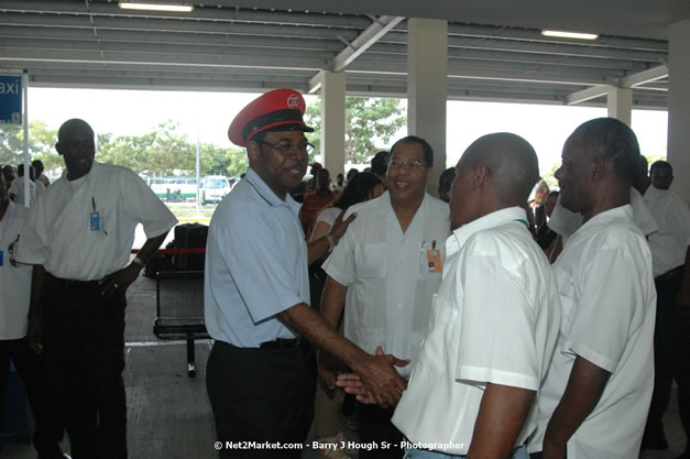 Minister of Tourism, Hon. Edmund Bartlett - Director of Tourism, Basil Smith, and Mayor of Montego Bay, Councillor Charles Sinclair Launch of Winter Tourism Season at Sangster International Airport, Saturday, December 15, 2007 - Sangster International Airport - MBJ Airports Limited, Montego Bay, Jamaica W.I. - Photographs by Net2Market.com - Barry J. Hough Sr, Photographer - Negril Travel Guide, Negril Jamaica WI - http://www.negriltravelguide.com - info@negriltravelguide.com...!